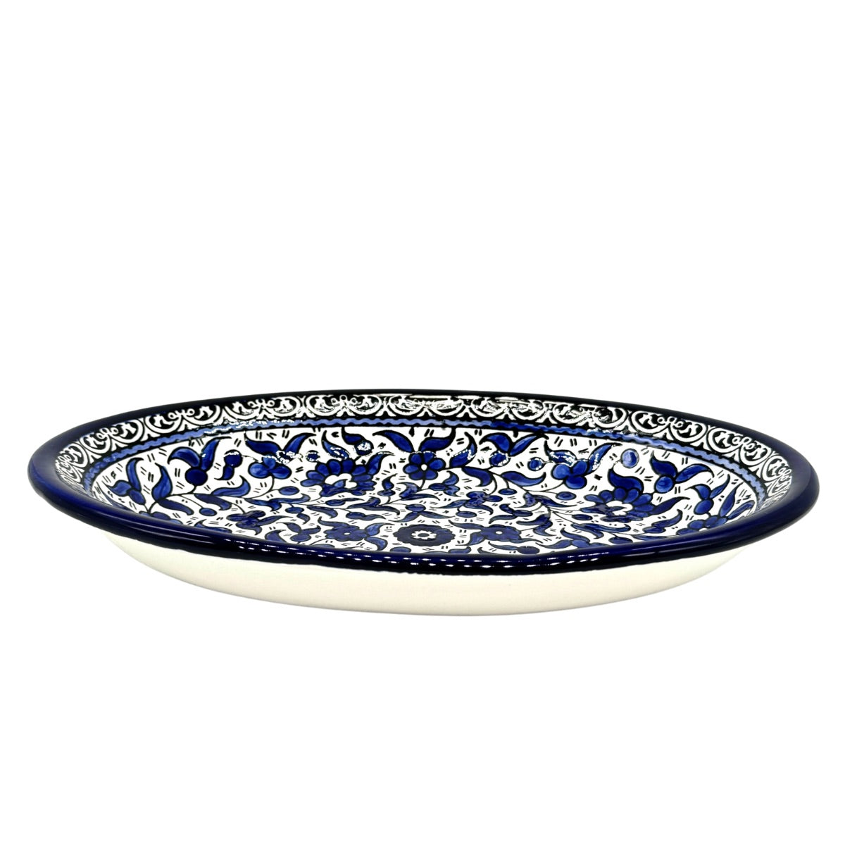 Ceramic Oval Dish (12”) - Blue Classic