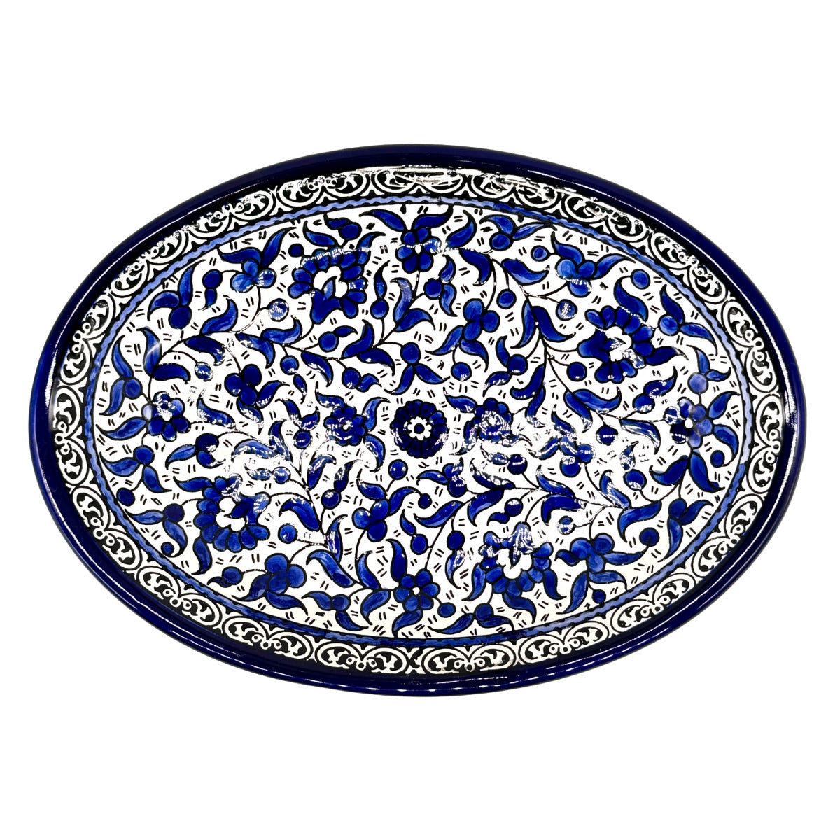 Ceramic Oval Dish (12”) - Blue Classic