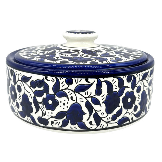 Ceramic Covered Casserole - Classic Blue