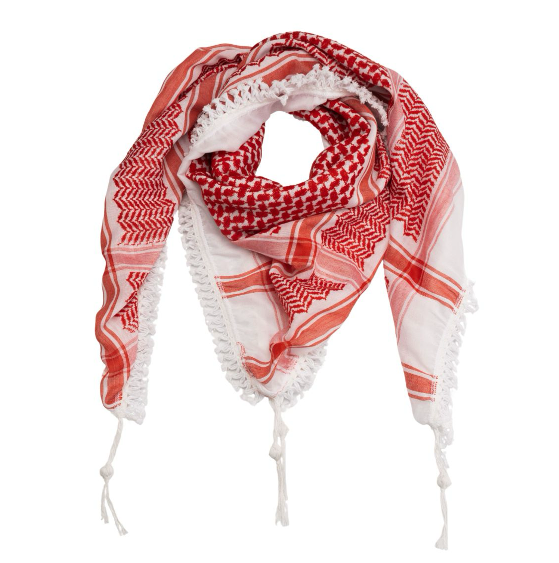 Nablus Keffiyeh - Red & White