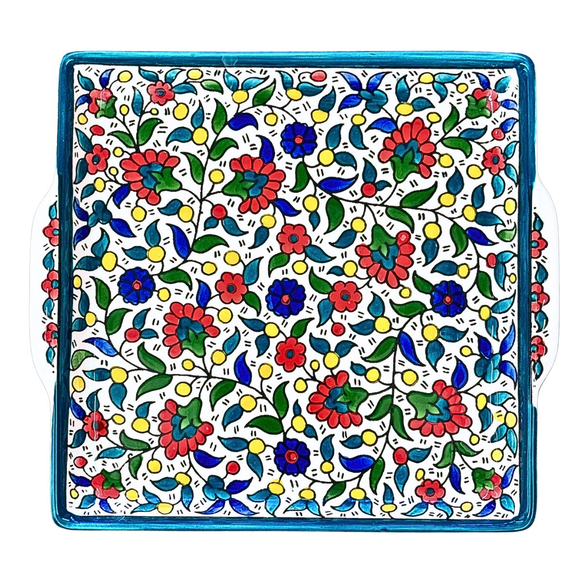 Square Serving Platter (10") - Multicolor Teal