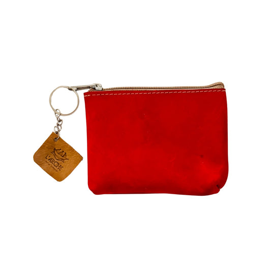 Suede Leather Purse (3”) - Red