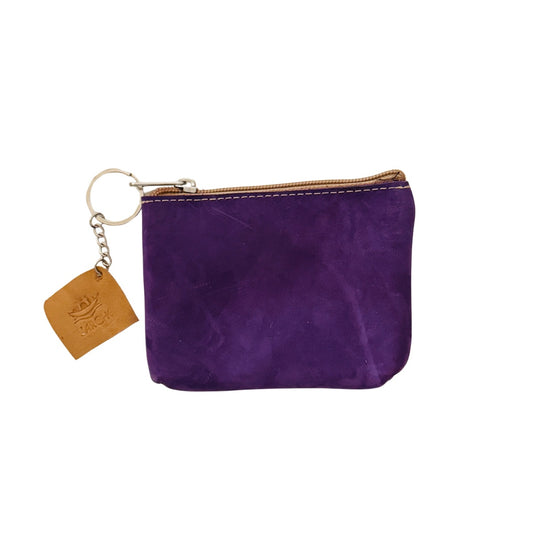 Suede Leather Purse (3”) - Purple