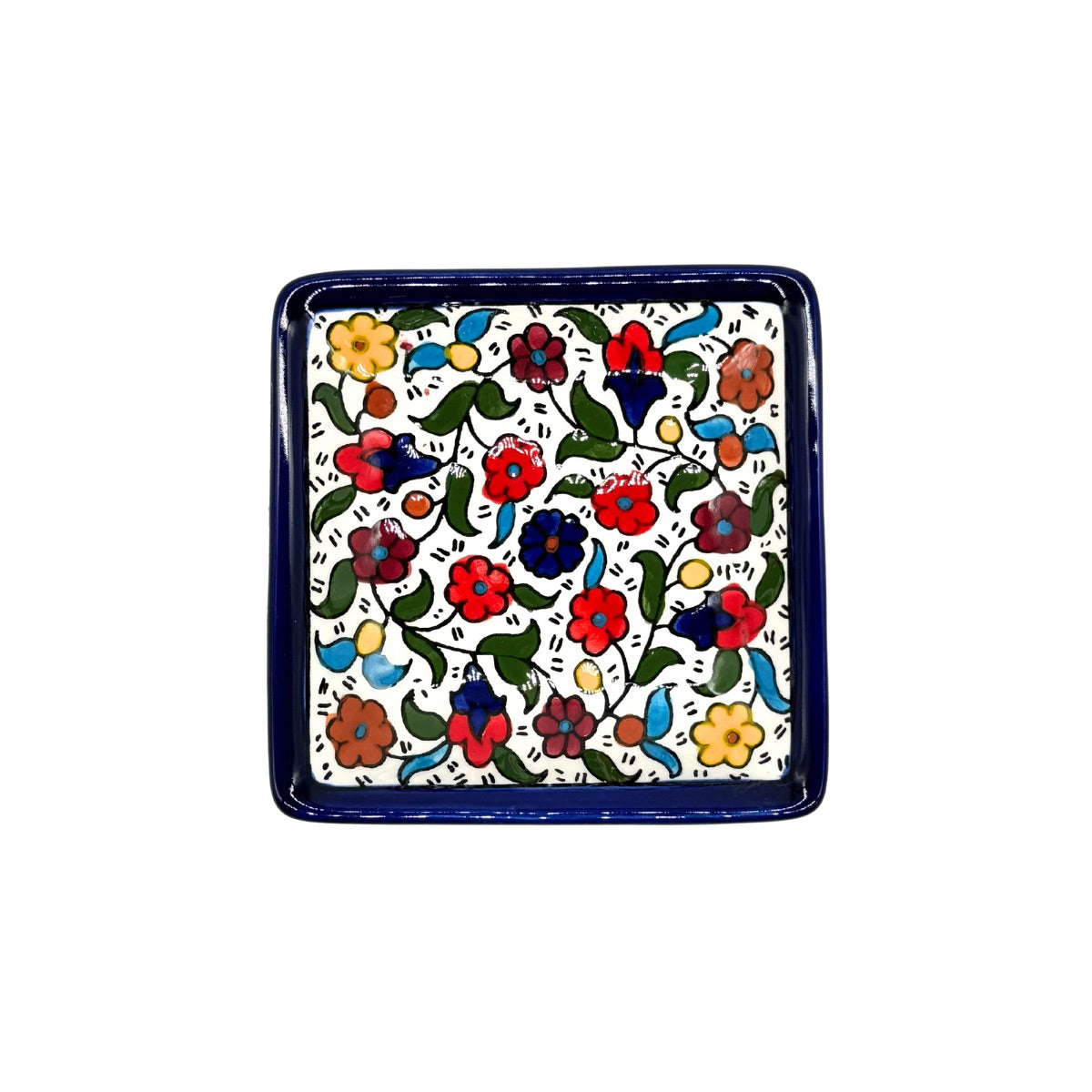 Ceramic Square Dish (4”) -  Multicolor