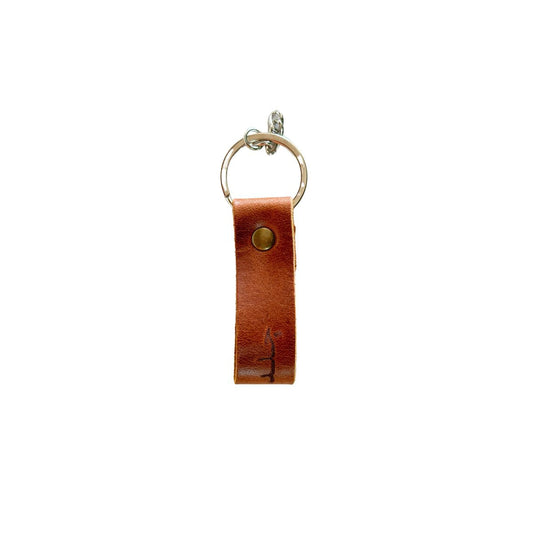 Leather Keychain - Chestnut Brown