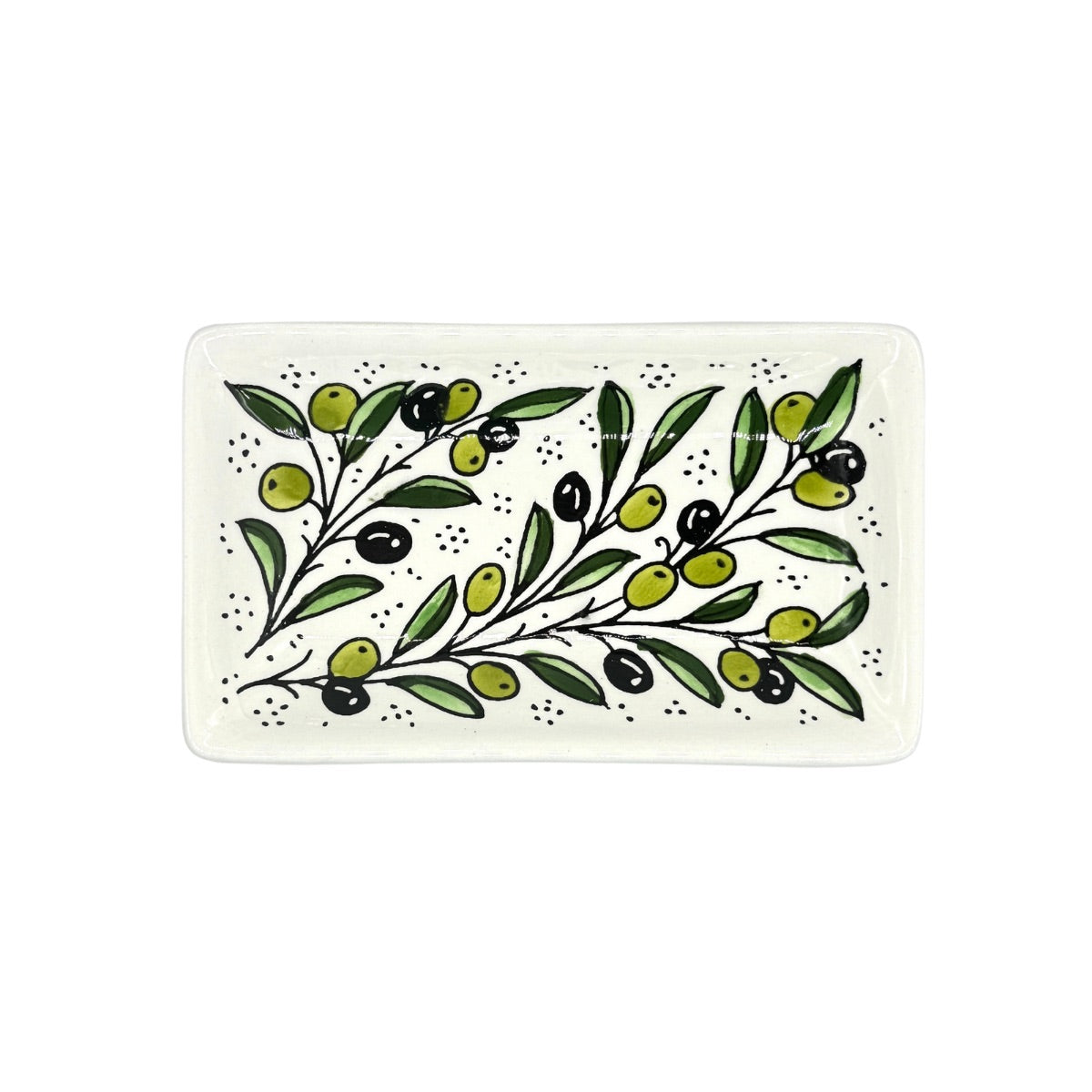 Ceramic Rectangular Dish (7”) - Zeitoun (Olives)