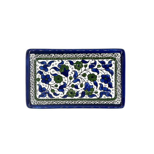 Ceramic Rectangular Dish (7”) - Blue & Green