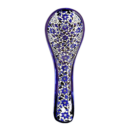 Ceramic Spoon Rest - Blue Vine