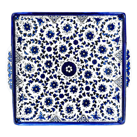 Square Serving Platter (10") - Blue Vine