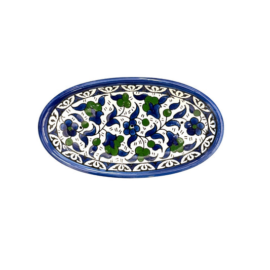 Ceramic Soap Dish (7”) - Blue & Green