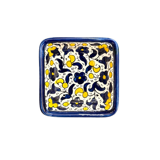 Square Soap Dish - Blue & Yellow