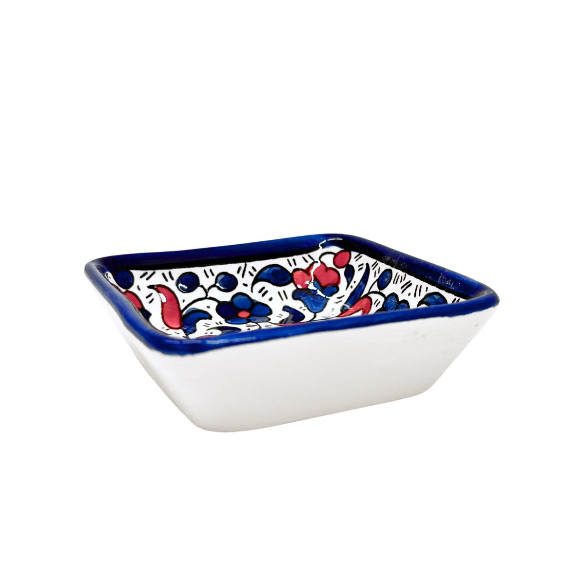 Square Soap Dish - Blue & Red