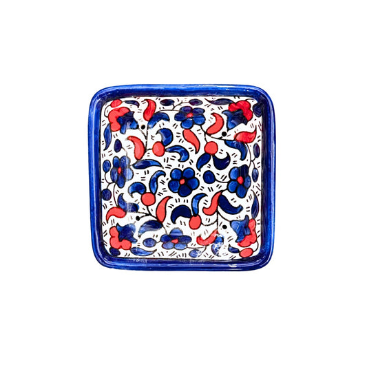 Square Soap Dish - Blue & Red