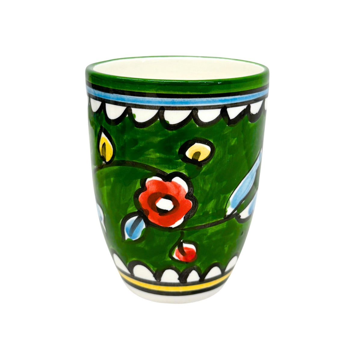 Ceramic Mug (w/o handles) - Green Poppy