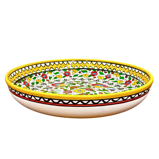 Ceramic Shallow Serving Bowl (13”) - Saffron