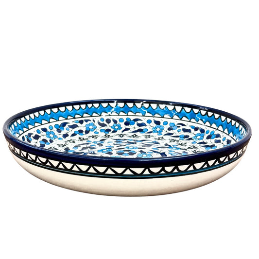 Ceramic Shallow Serving Bowl (13”) - Light Blue