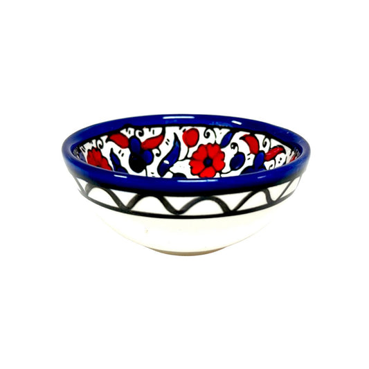 Ceramic "Dipping" Bowl (3.5”) - Blue & Red