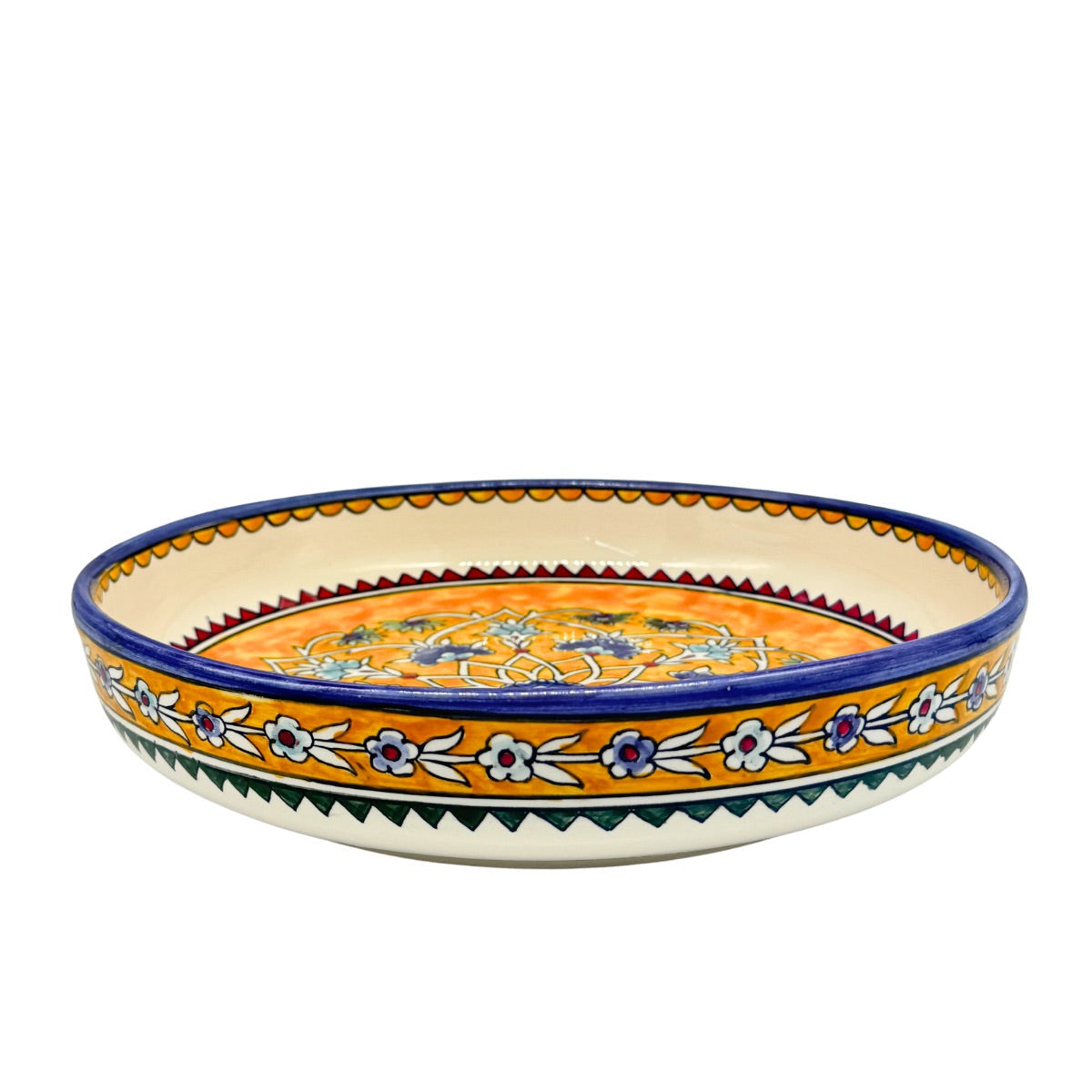 Ceramic Low Serving Bowl (11”) - Geo Floral