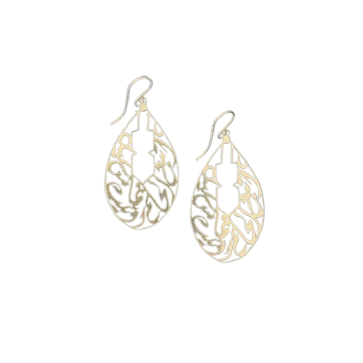 Silver Calligraphy Earrings- “Follow Your Dream...