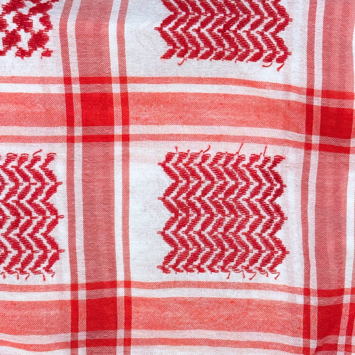 Nablus Keffiyeh - Red & White