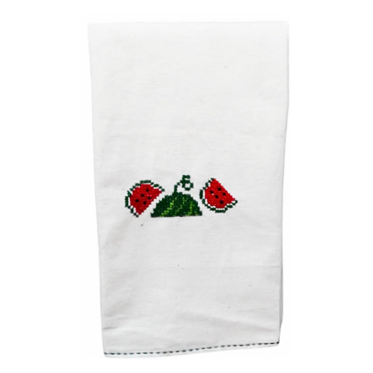 Embroidered Watermelon Tatreez Tea Towel