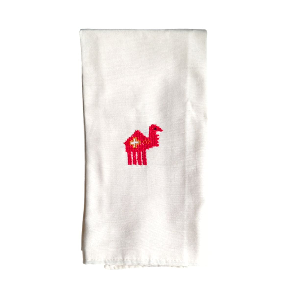 Embroidered Camel Tatreez Tea Towel