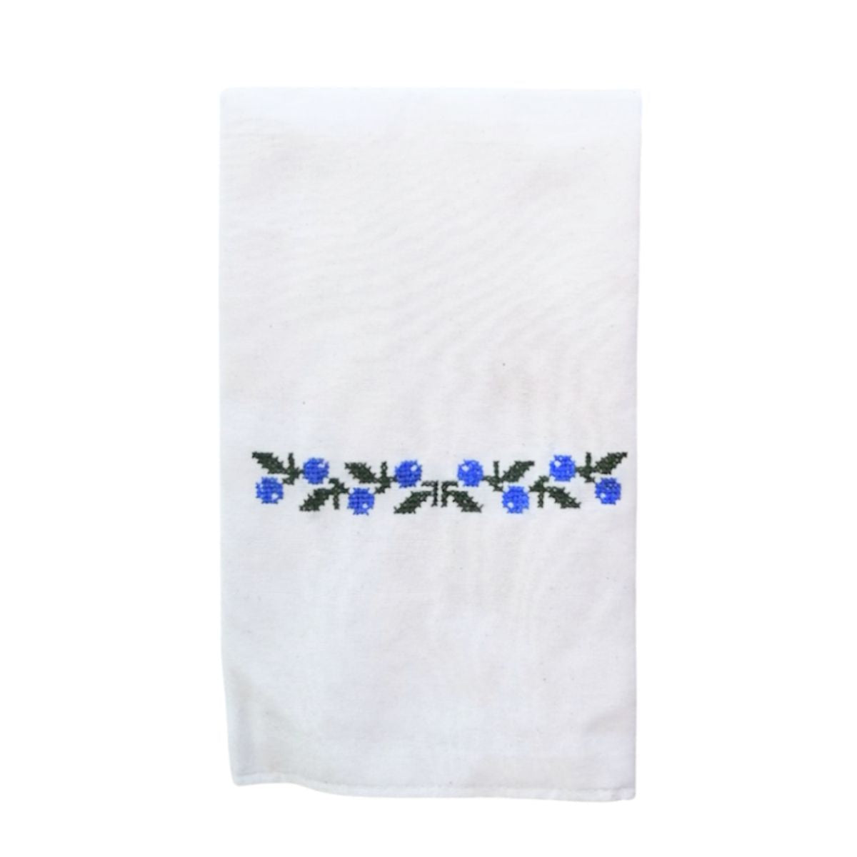 Embroidered Blueberry Tatreez Tea Towel