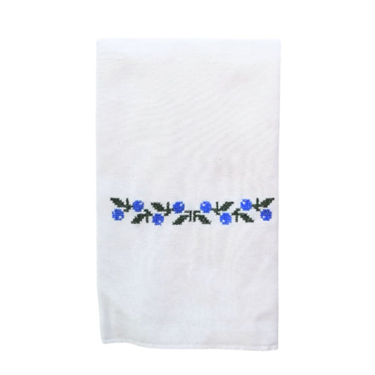 Embroidered Blueberry Tatreez Tea Towel