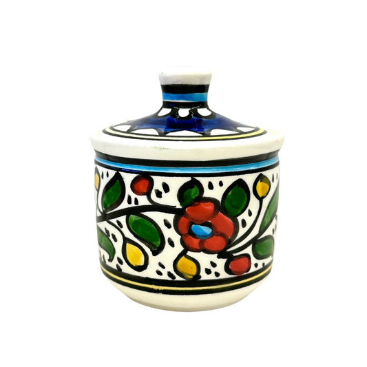 Ceramic Jar w/Lid (4”) - Multicolor