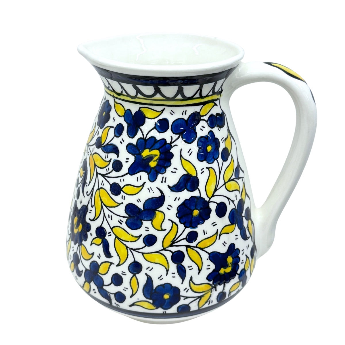 Ceramic Pitcher- Blue & Yellow