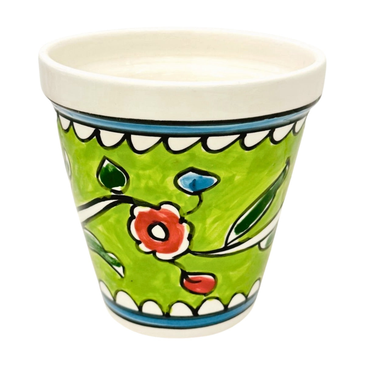 Ceramic Flower Pot - Bright Green