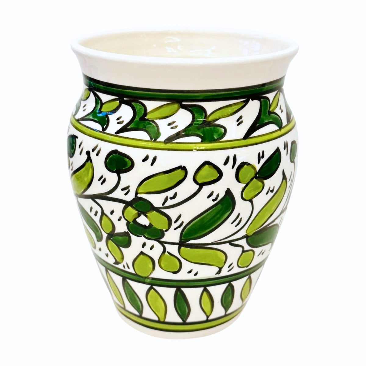 Ceramic Flower Pot - Olive Green