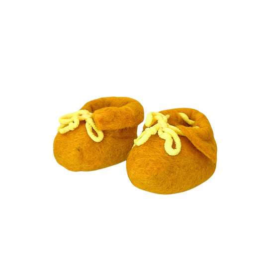 Handmade Felt Baby Slippers - Saffron