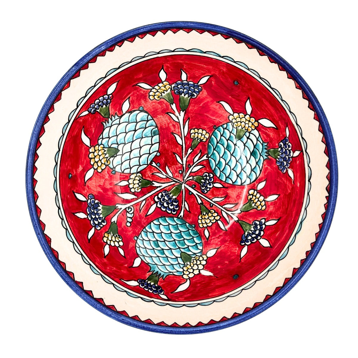 Ceramic Serving Bowl (10”) - Red Pomegranates