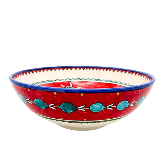 Ceramic Serving Bowl (10”) - Red Pomegranates