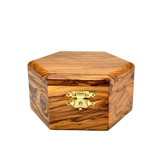 Olive Wood Hexagonal Box