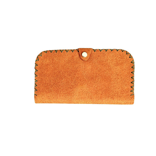 Suede Leather Wallet - Camel