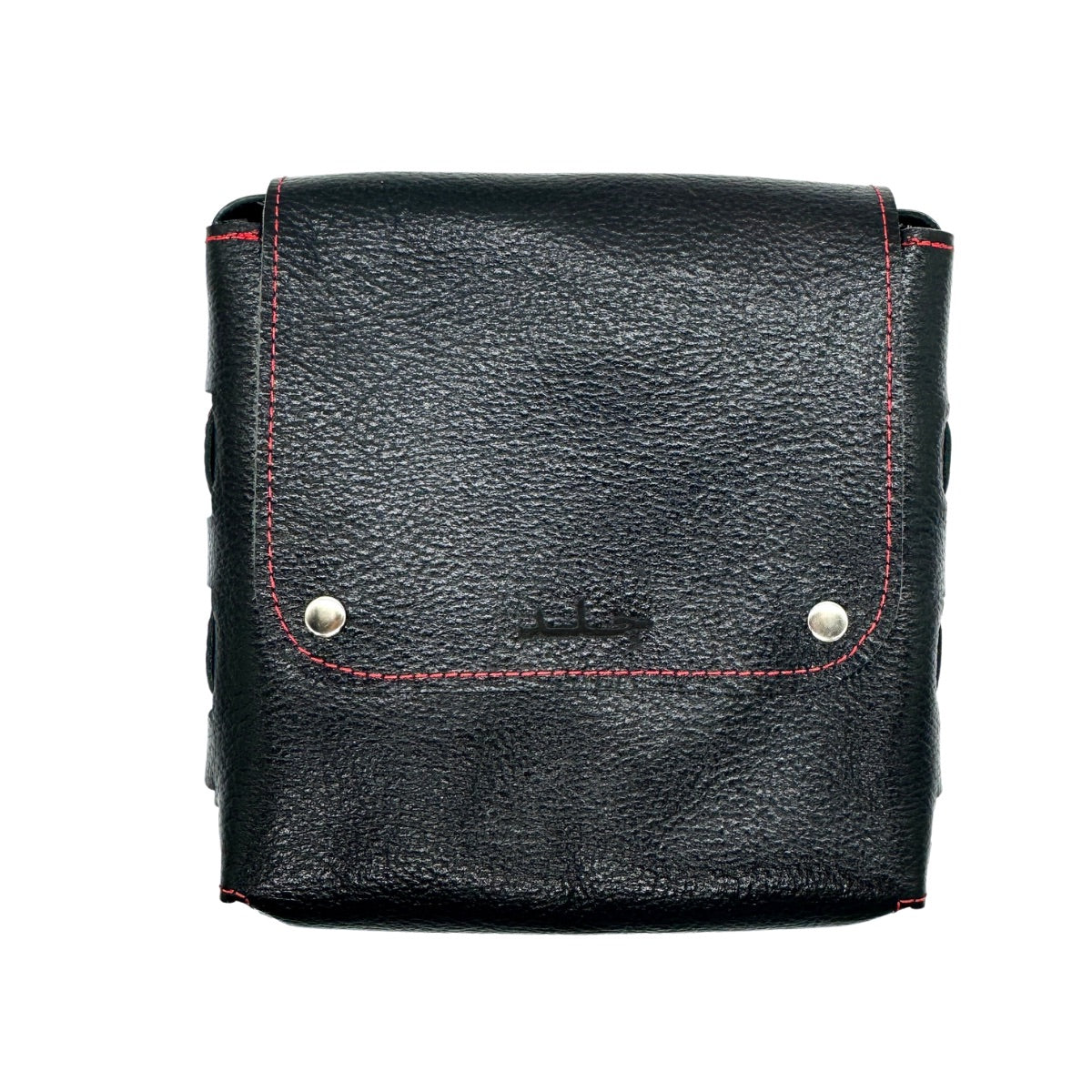 Leather Cross Body Bag - (Two Snap) - Black