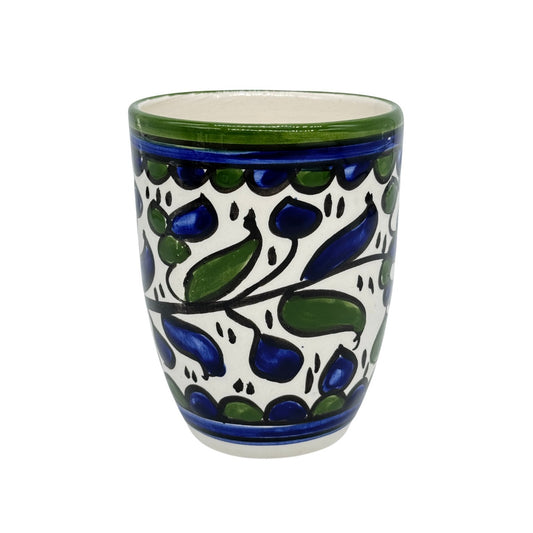 Ceramic Mug (w/o handles) - Green & Blue