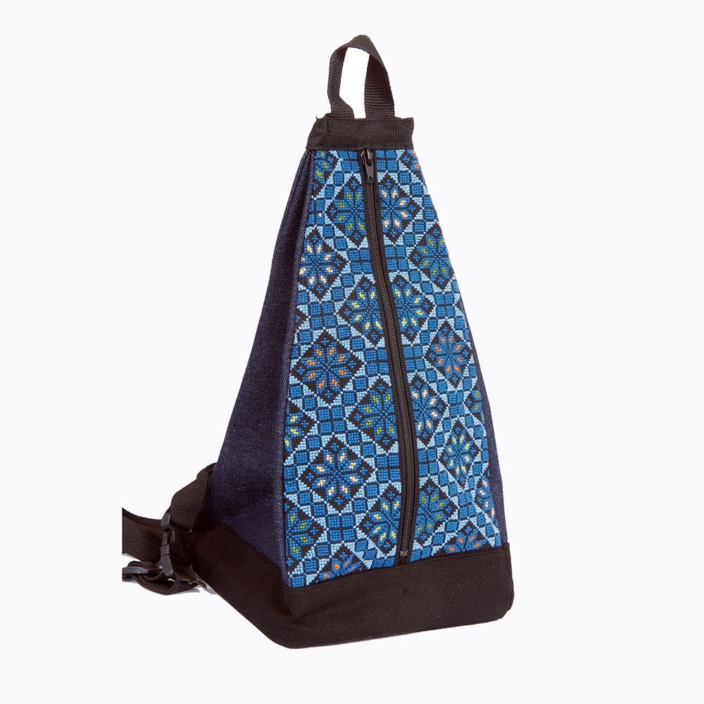 Embroidered Backpack - Blue