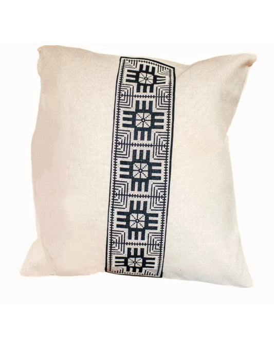 Embroidered Pillow Cover--Star Cream