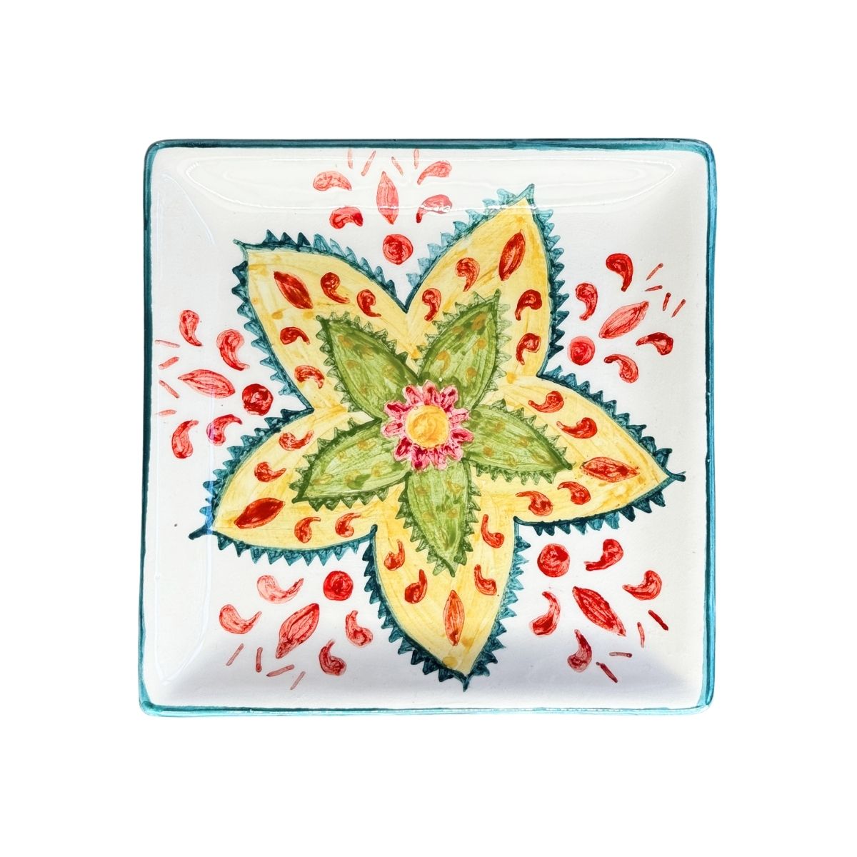 Ceramic Square Plate (7") - Starflower