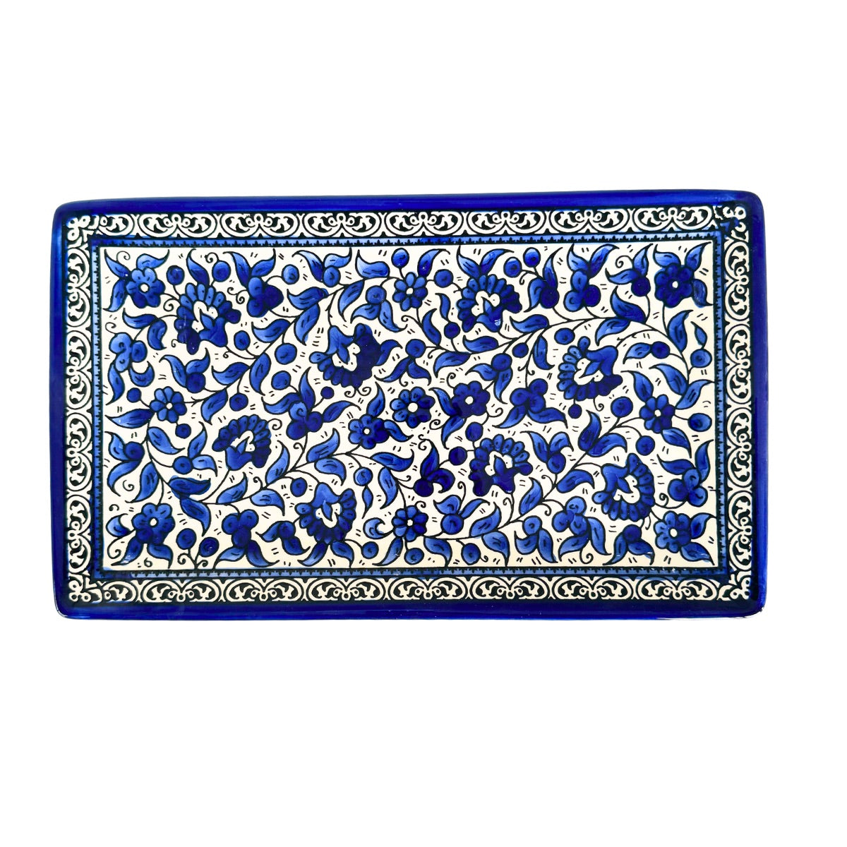 Ceramic Rectangular Platter (12.5") - Blue