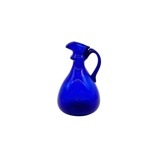 Glass Pitcher, Small (6") - Sapphire Blue