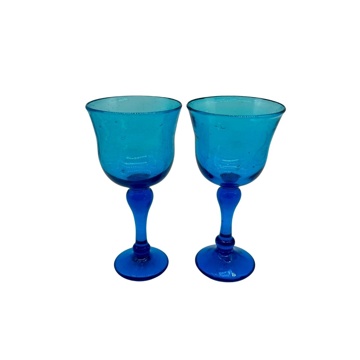 Glass Goblets, Set of 2 - Mediterranean Blue – Shop Palestine