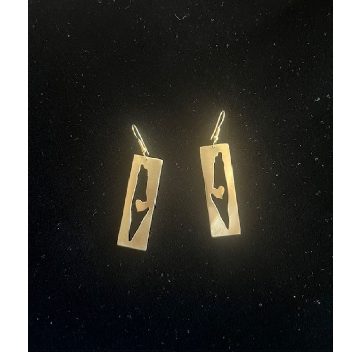 Brass Map of Palestine Earrings