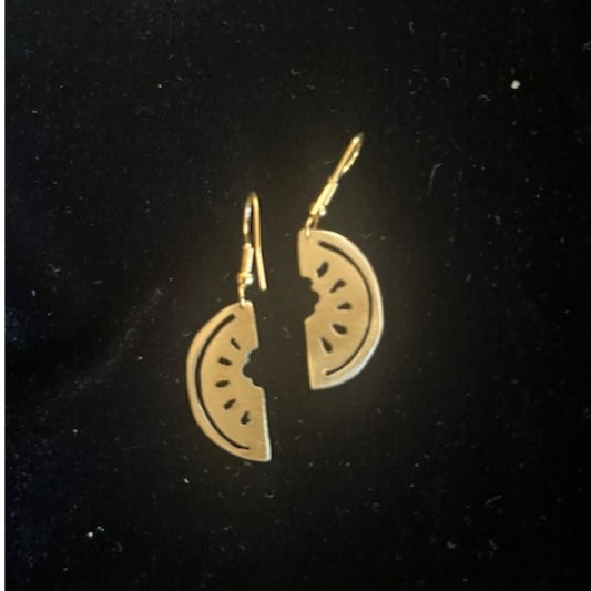 Brass Watermelon Earrings