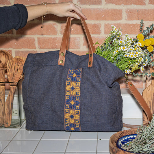 Walid Embroidered Canvas Tote